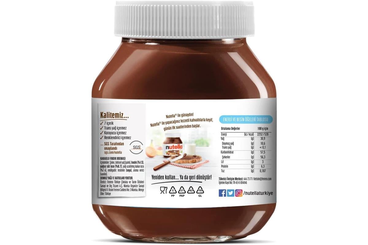 Nutella 750gr Cam Kavanoz