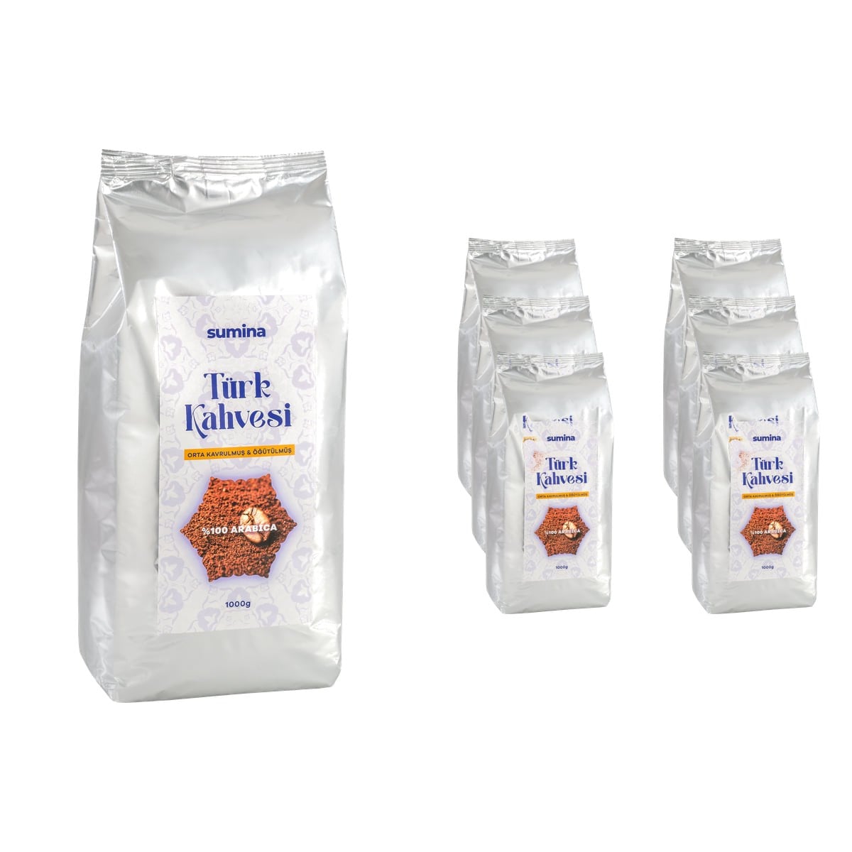 Sumina Orta Kavrulmuş Öğütülmüş Türk Kahvesi Altılı Avantaj Paketi (6 x 1000 g)
