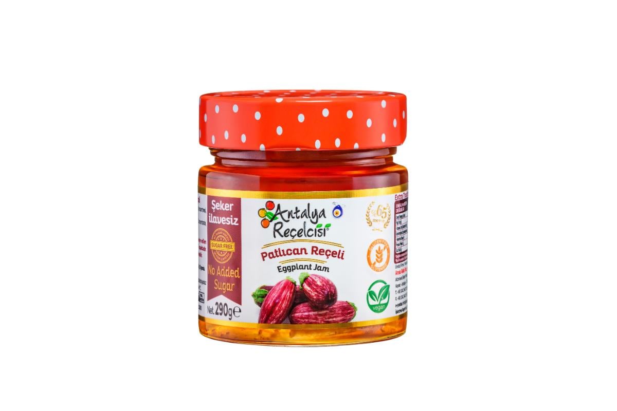 Antalya Reçelcisi Şeker İlavesiz Patlıcan Reçeli 290g Cam Kavanoz