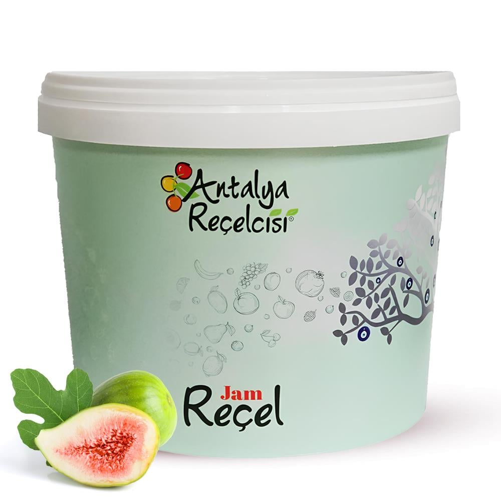 Antalya Reçelcisi Yeşil İncir Reçeli 5 kg Plastik Kova