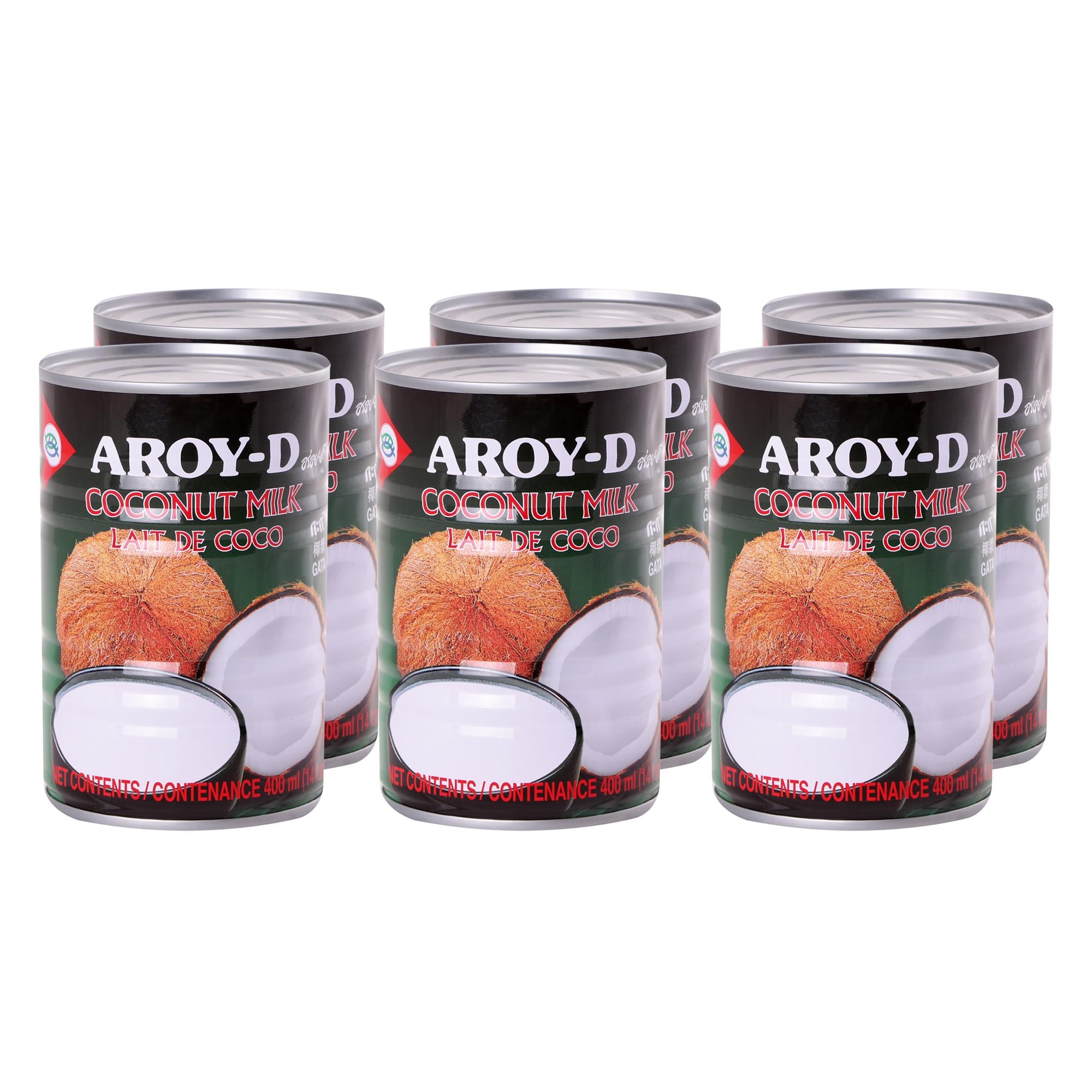 AROY-D Hindistan Cevizi Sütü | Pişirme ve Fırınlama İçin Hindistan Cevizi Sütü | Tatlılar, Çorbalar, Smoothie'ler ve Kokteyller İçin İdeal | 400 ml x 6 Adet