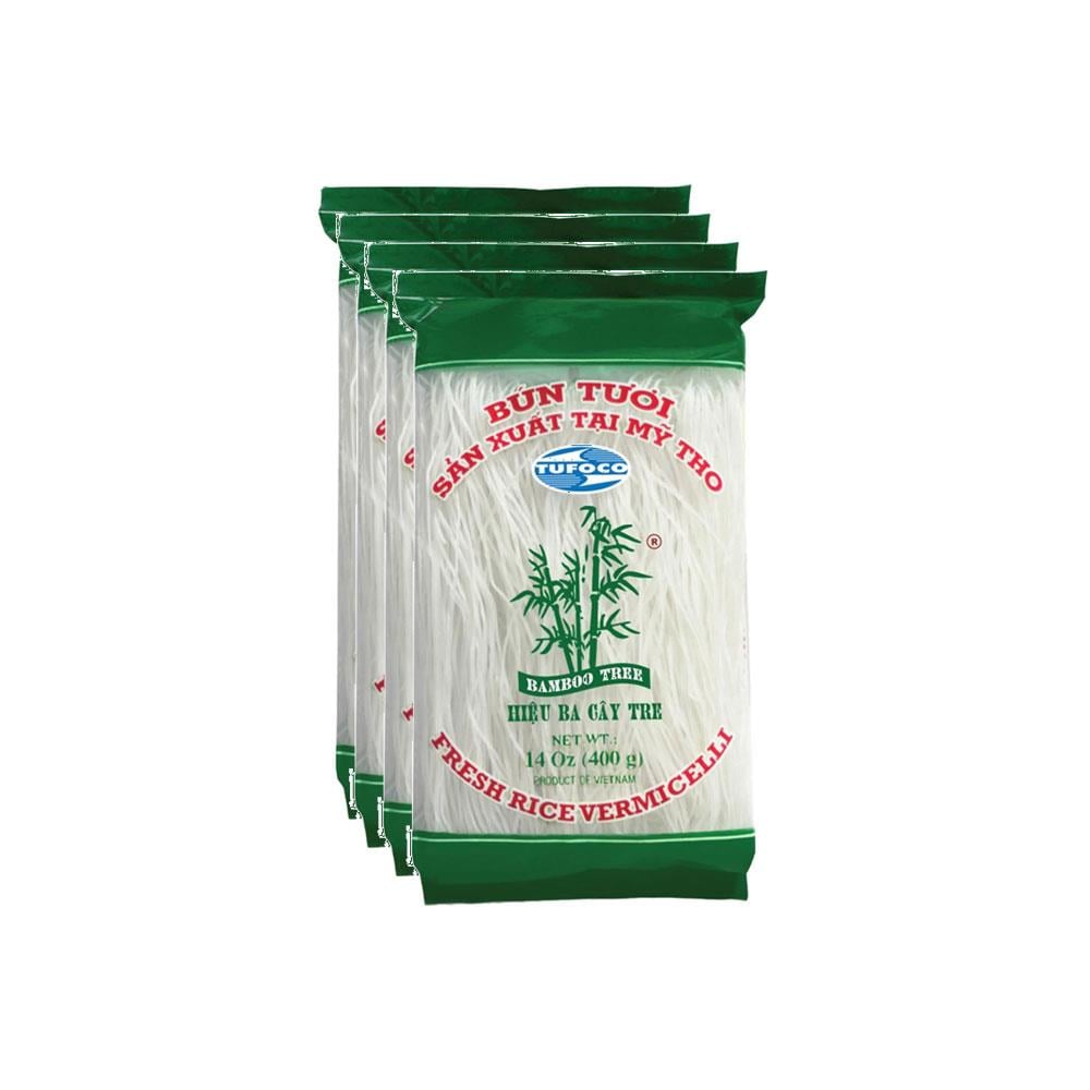 Bamboo Tree Glutensiz Tufoco Pirinç Şehriyesi Vietnamese Rice Vermicelli 400g x 4 Adet