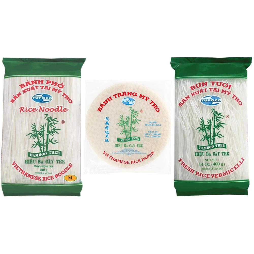 Bamboo Tree Tufoco Glutensiz Pirinç Çeşitleri: Pirinç Çubukları Makarnası + Pirinç Yufkası + Pirinç Şehriyesi