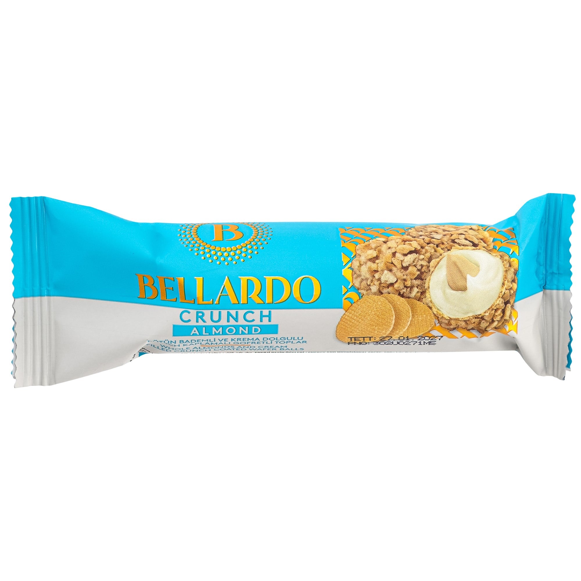 Bellardo Crunch Almond Bademli ve Krema Dolgulu Gofret Topları 30 g