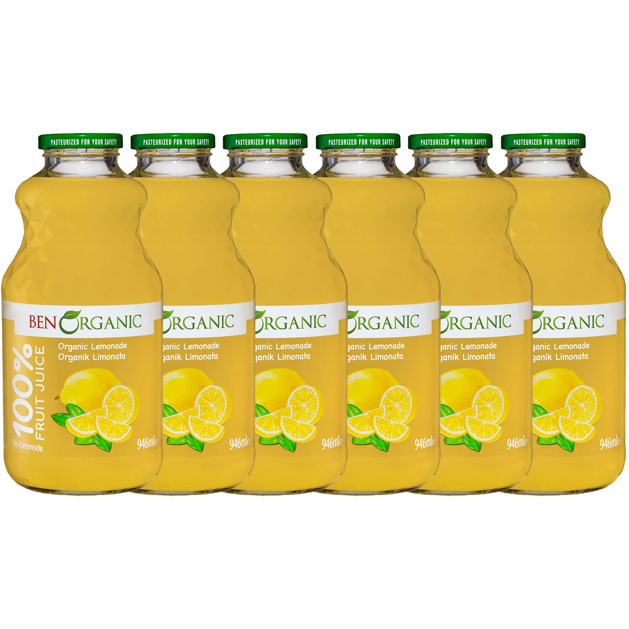 BEN ORGANIC Organik Limonata Suyu 946 ml x 6 Adet