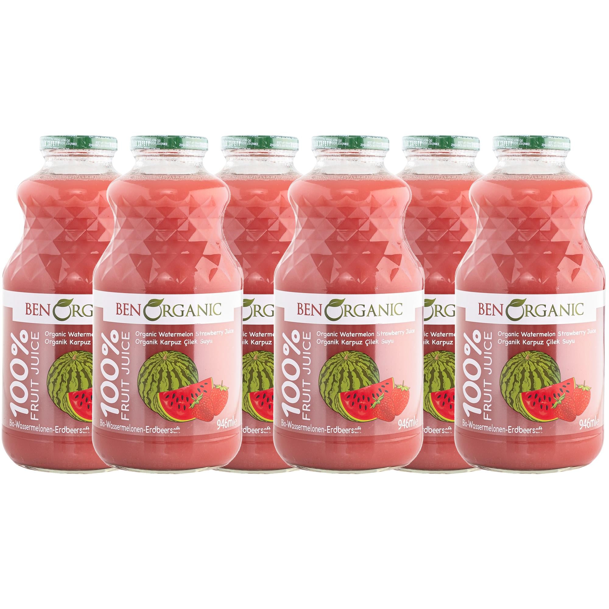 BENORGANIC Organik Karpuz Çilek Suyu 946 ml x 6 Adet