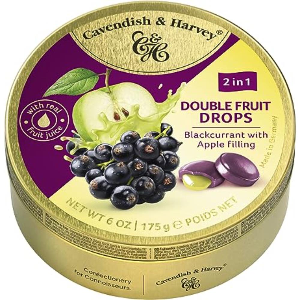Cavendish & Harvey Double Fruit Blackcurrant With Apple Drops 175g