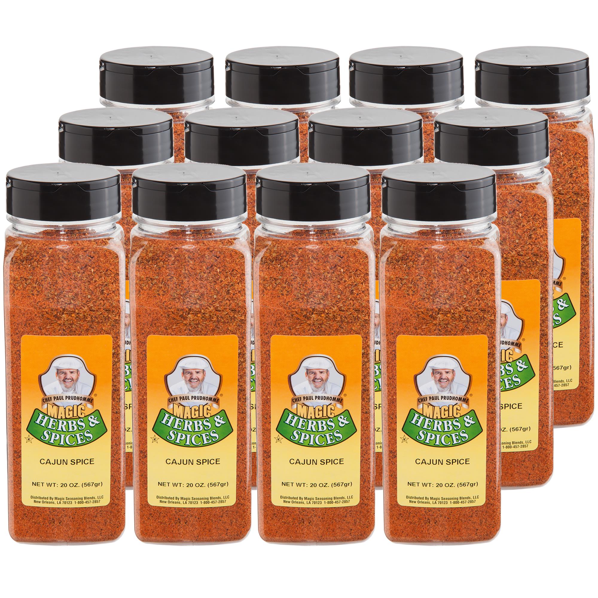 CHEF PAUL MAGIC Seasoning Blends Cajun Baharatı | Cajun Baharat ve Çeşnisi | Patates, Tavuk Parçaları ve Kanatları İçin Mükemmel | 567g x 12 Adet