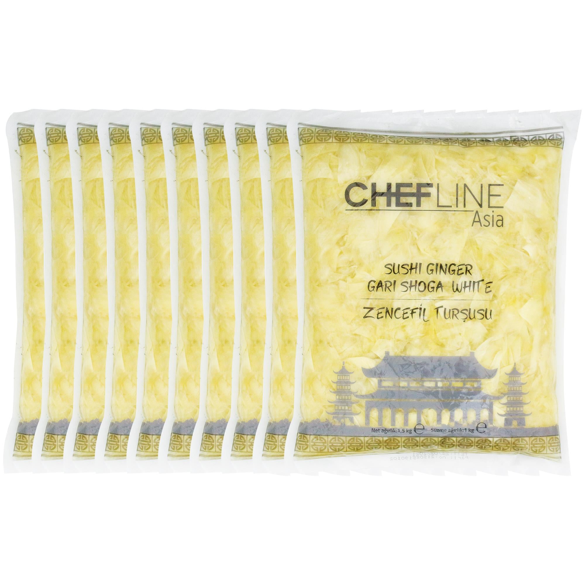Chefline Asia Gari Shoga Beyaz Zencefil Turşusu 1,5 Kg x 10 Adet