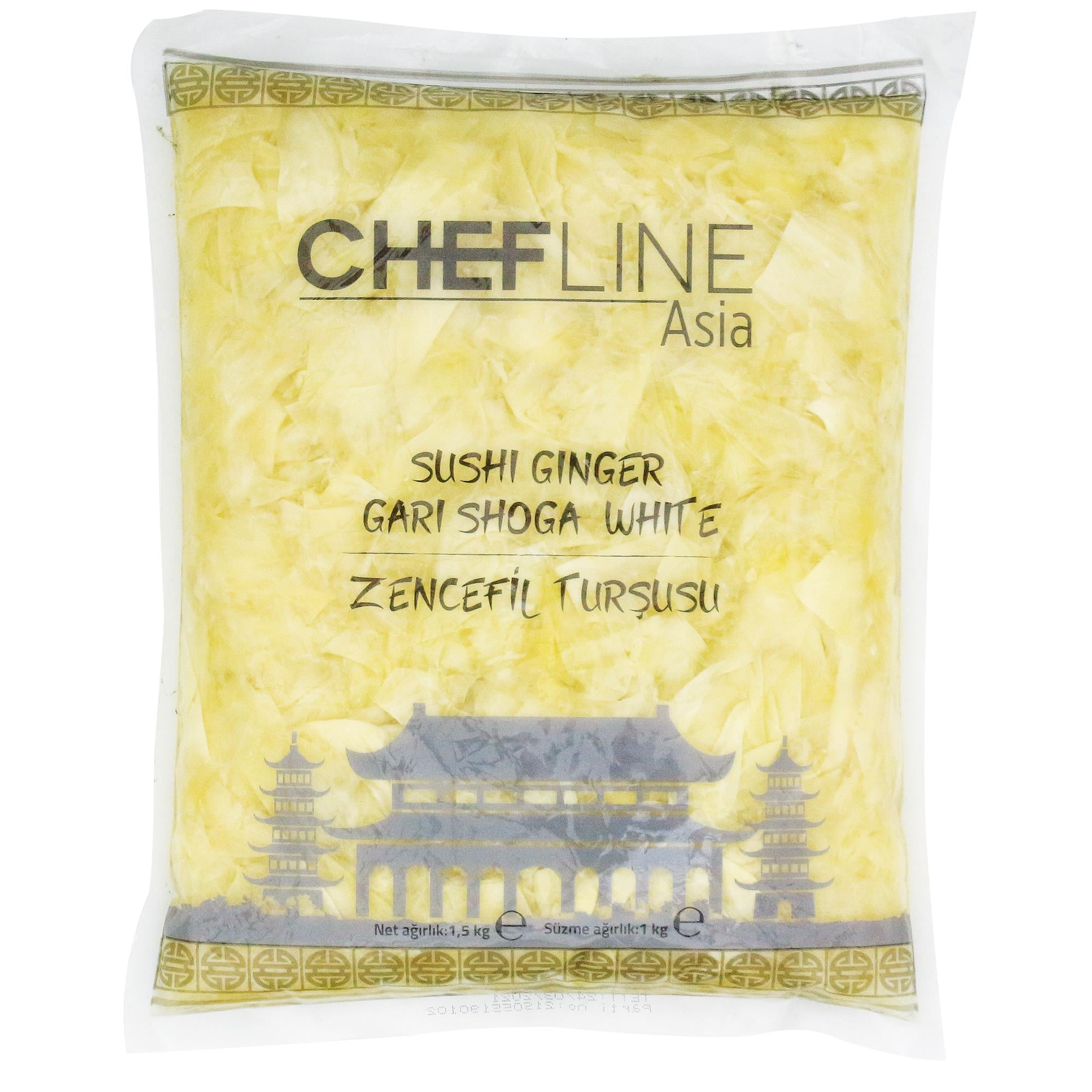 Chefline Asia Gari Shoga Beyaz Zencefil Turşusu 1,5 Kg