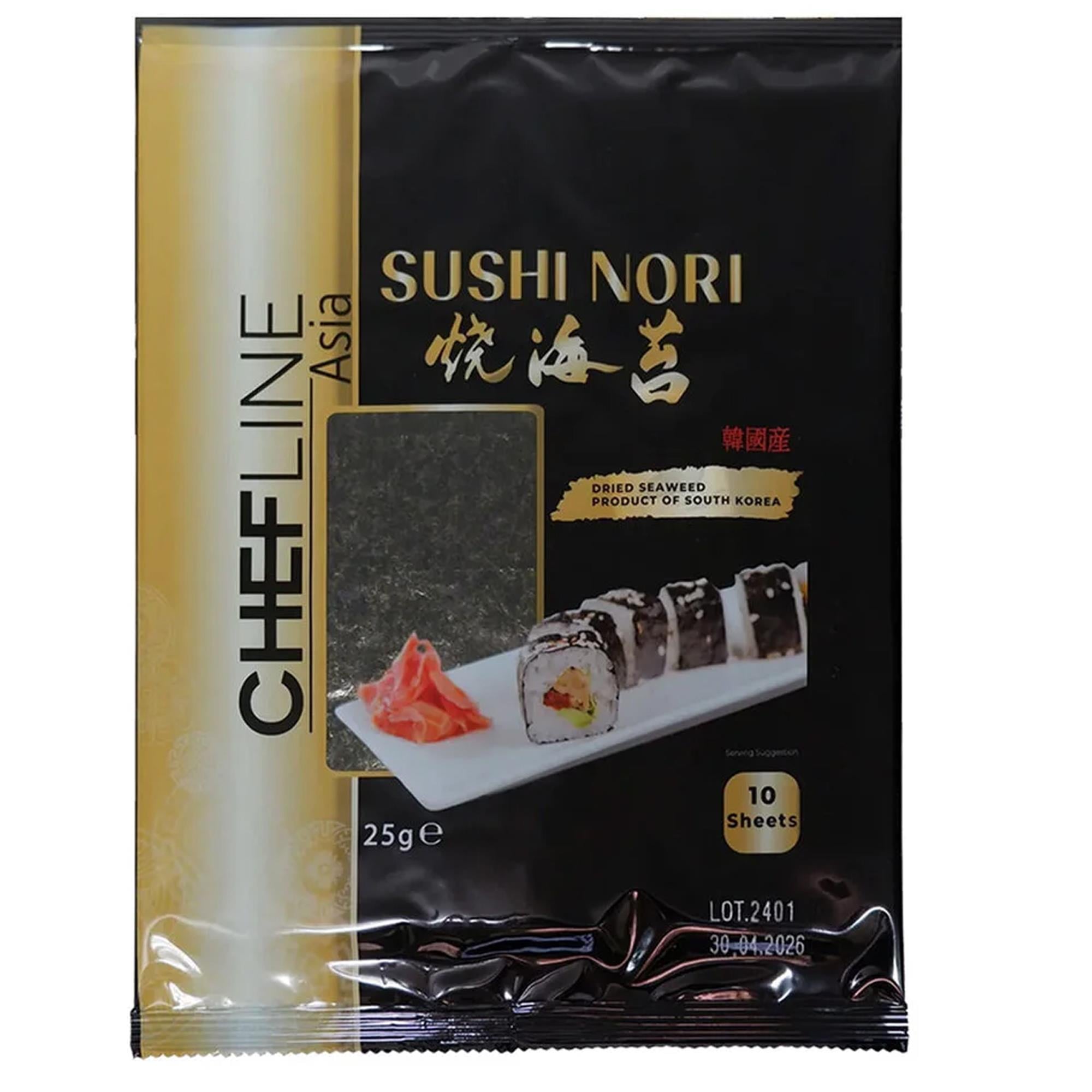 Chefline Asia Sushi Nori Gold, Deniz Yosunu 10 Yaprak 25 Gr.