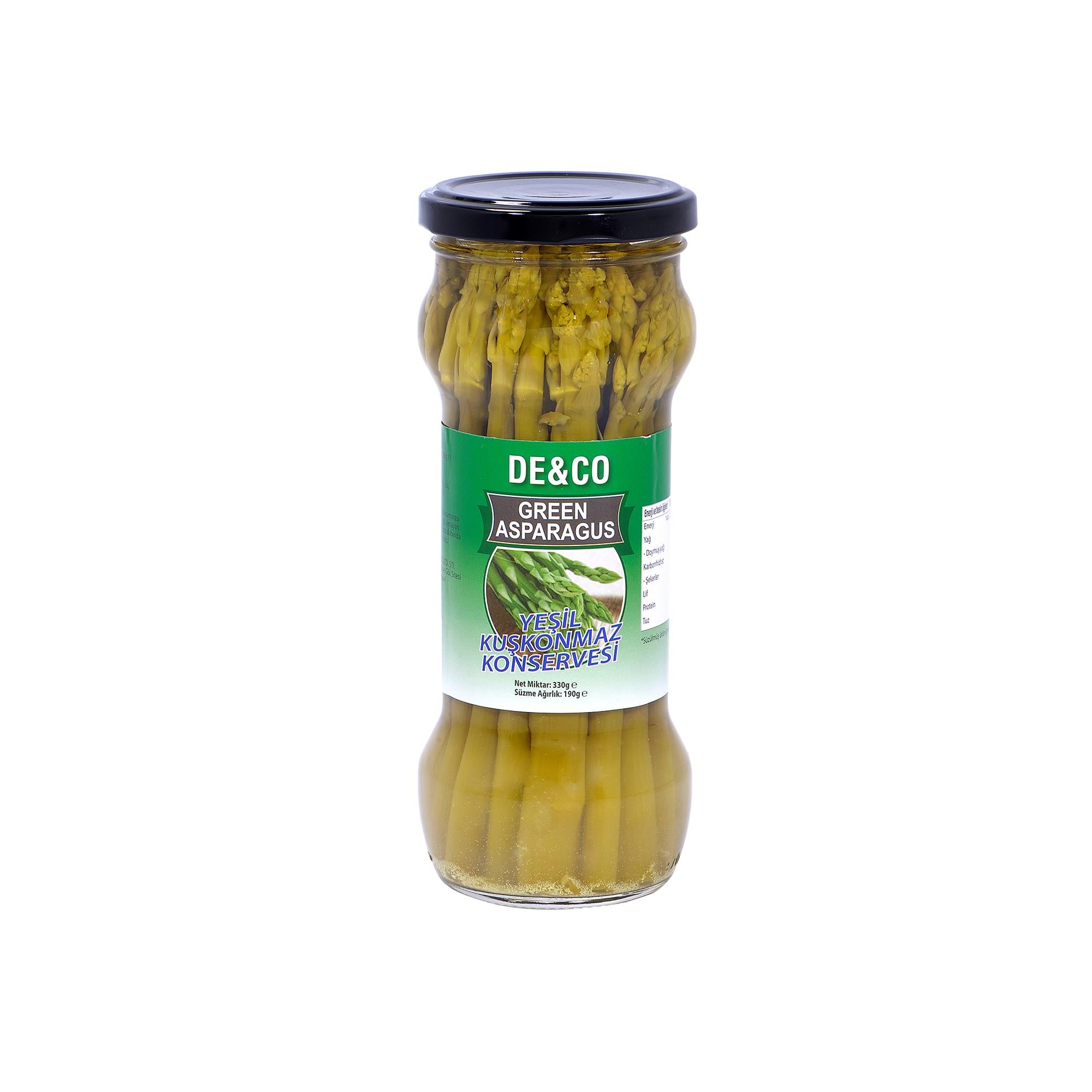 De&Co Green Asparagus | Yeşil Kuşkonmaz | Kavanozda Kuşkonmaz Sapları | 330g