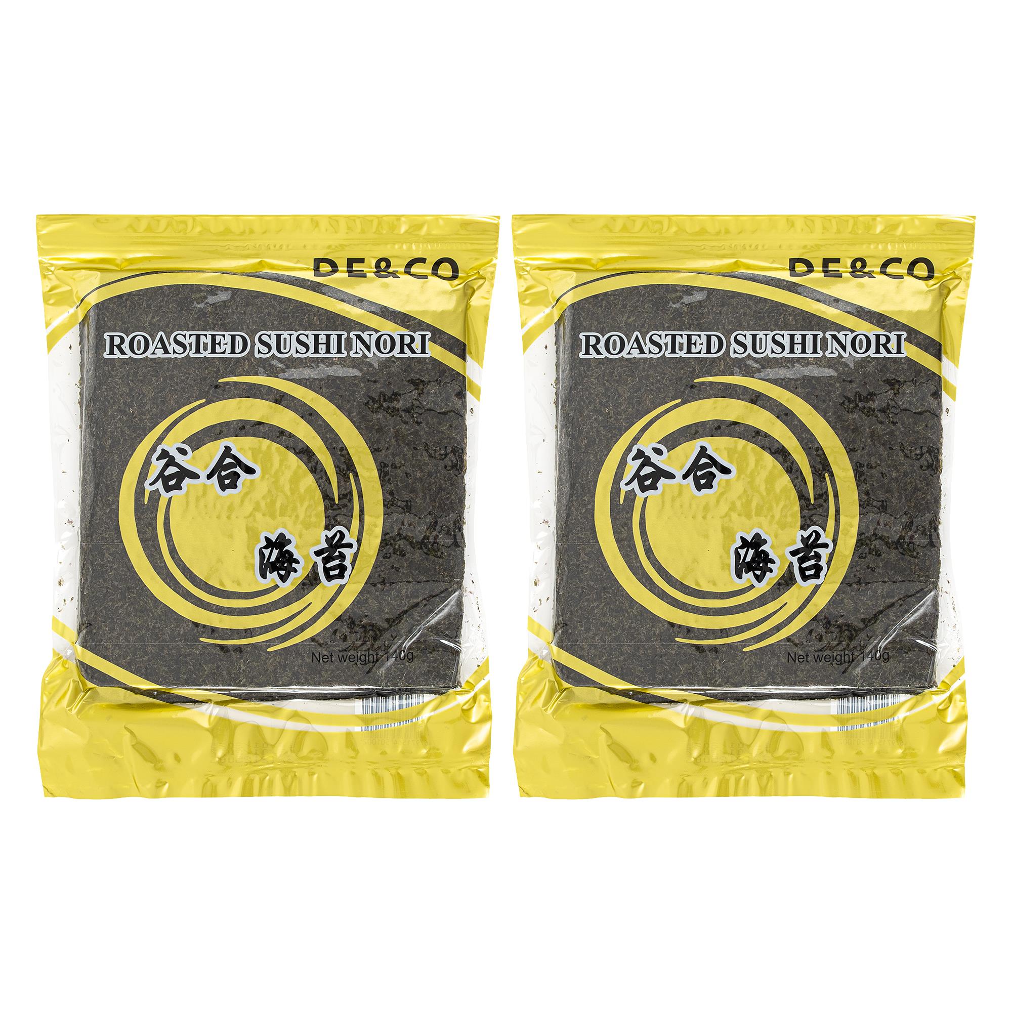 De&Co Sushi Nori Kavrulmuş Deniz Yosunu Ruloları ve Dürümleri 140g x 2 Adet 100 Yaprak