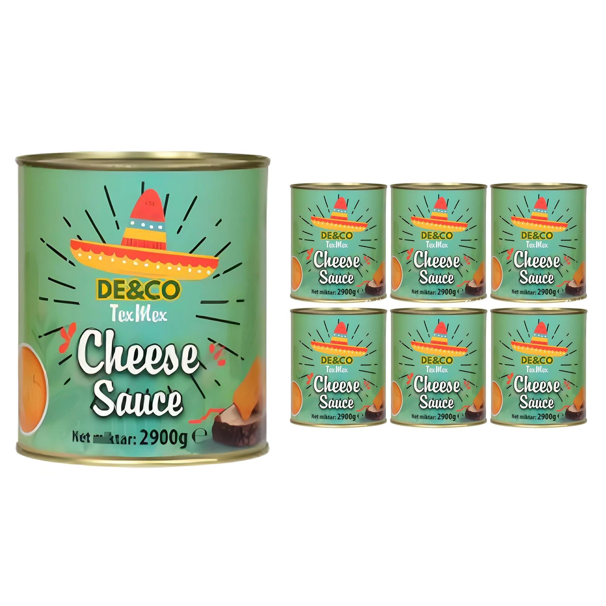 DE&CO Tex Mex Cheddar Cheese Sauce (Peynir Sosu) 2900g X 6 Adet