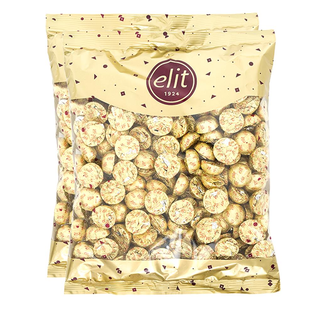 Elit Çikolata Altın Yaldızlı Sütlü Çikolata Glutensiz 1 Kg x 2 Adet