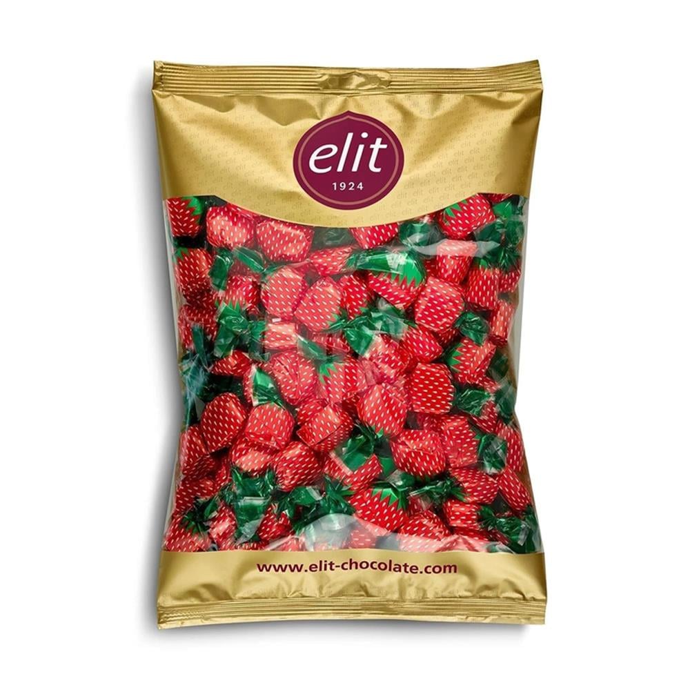 Elit Çikolata Çilek Dolgulu Bonbon Şeker 1kg Glutensiz