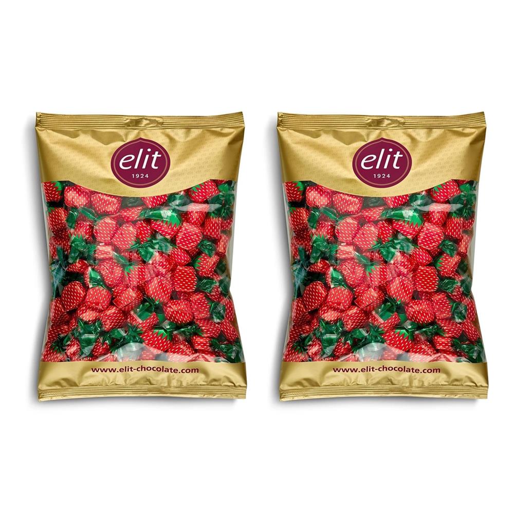 Elit Çikolata Çilek Dolgulu Şeker 1kg 2'li Set (2X1KG) Glutensiz