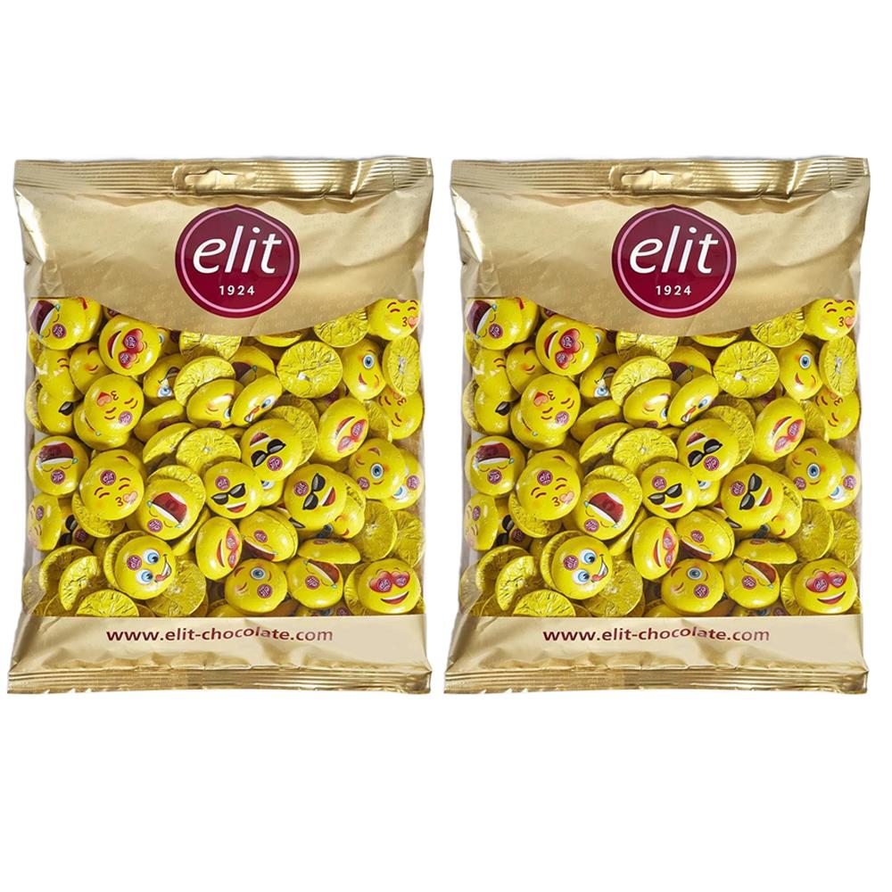 Elit Çikolata Mini Elitoloji Emoji Sütlü Çikolata 1kg x 2 Adet Glutensiz