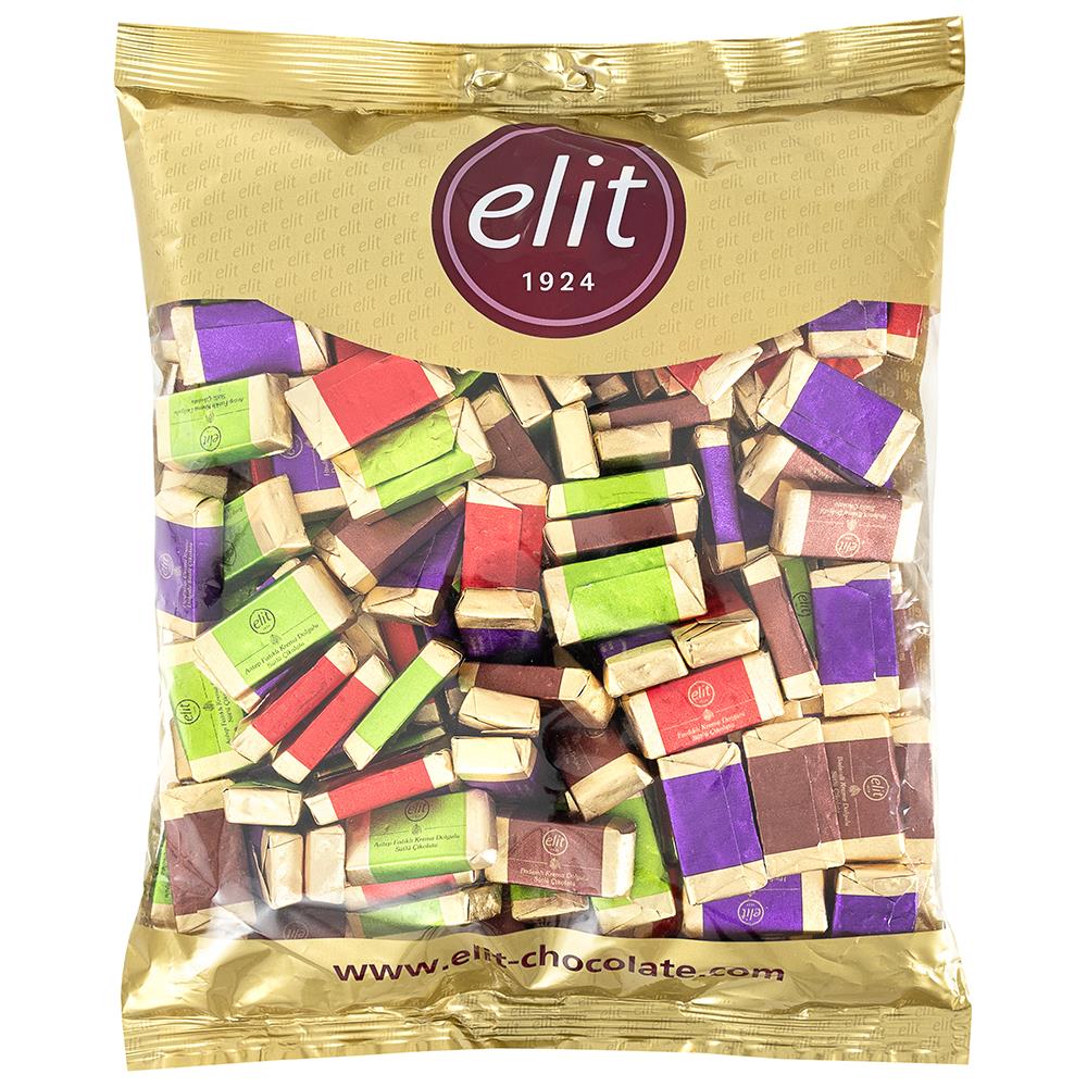 Elit Dikdörtgen Baton Karışık Dolgulu Sütlü Çikolata 1Kg Glutensiz