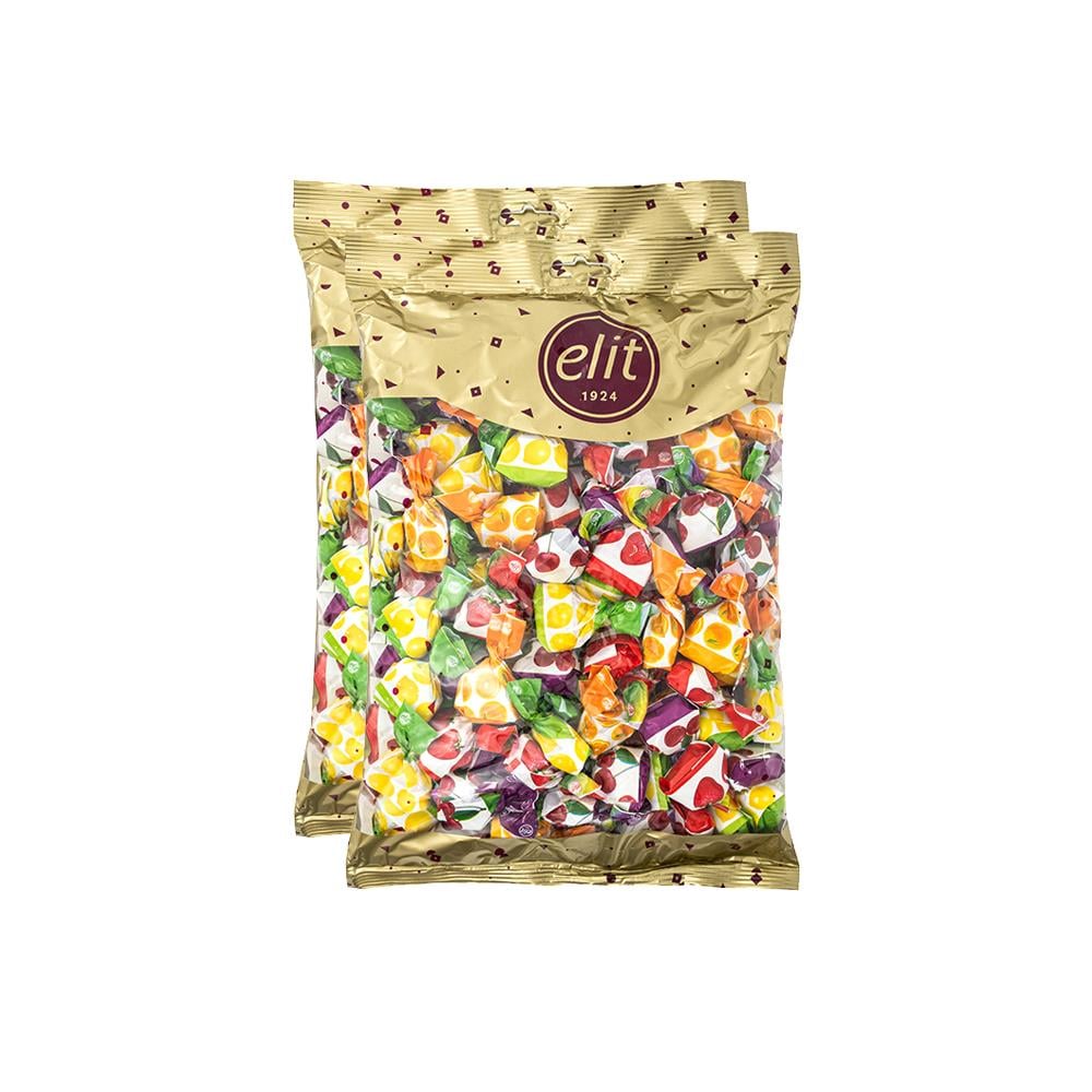 Elit Çikolata Meyve Aromalı Karışık Dolgulu Şeker 1 Kg x 2 Adet Glutensiz