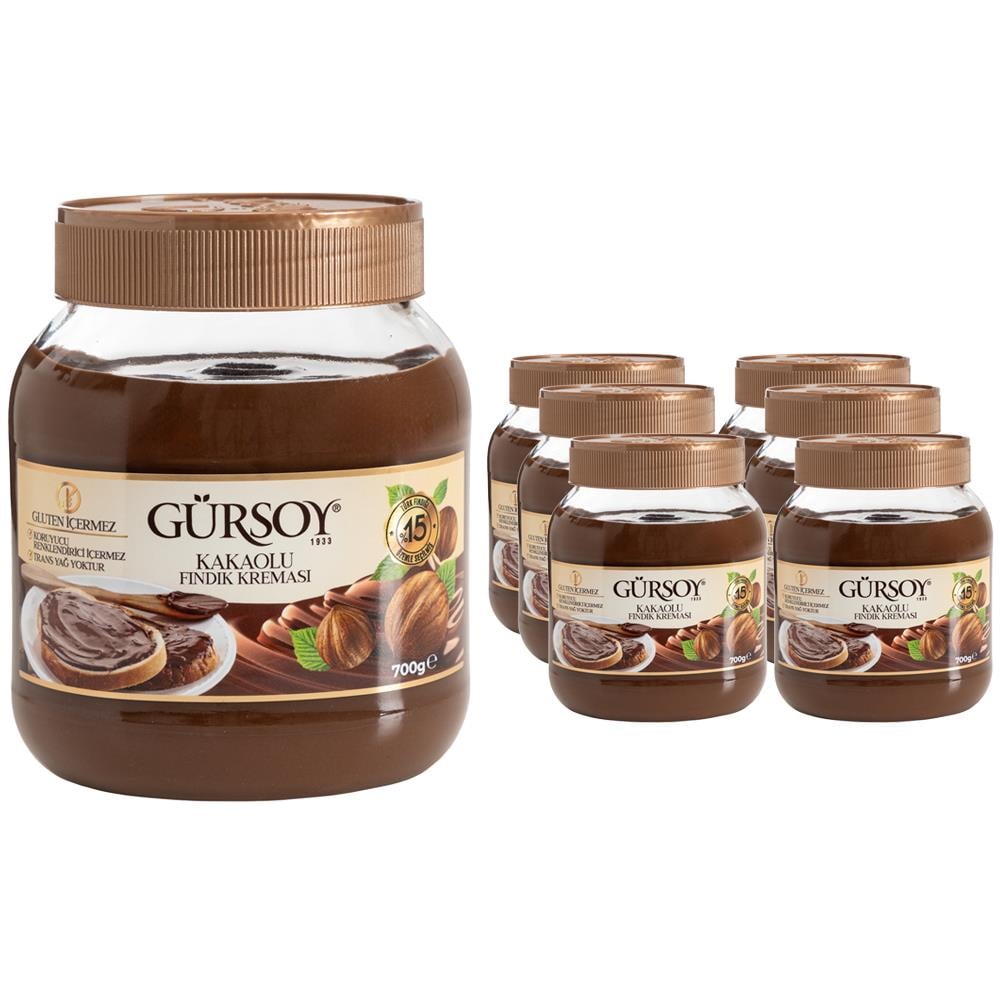 Gürsoy Kakaolu Fındık Kreması 700g x 6 Adet