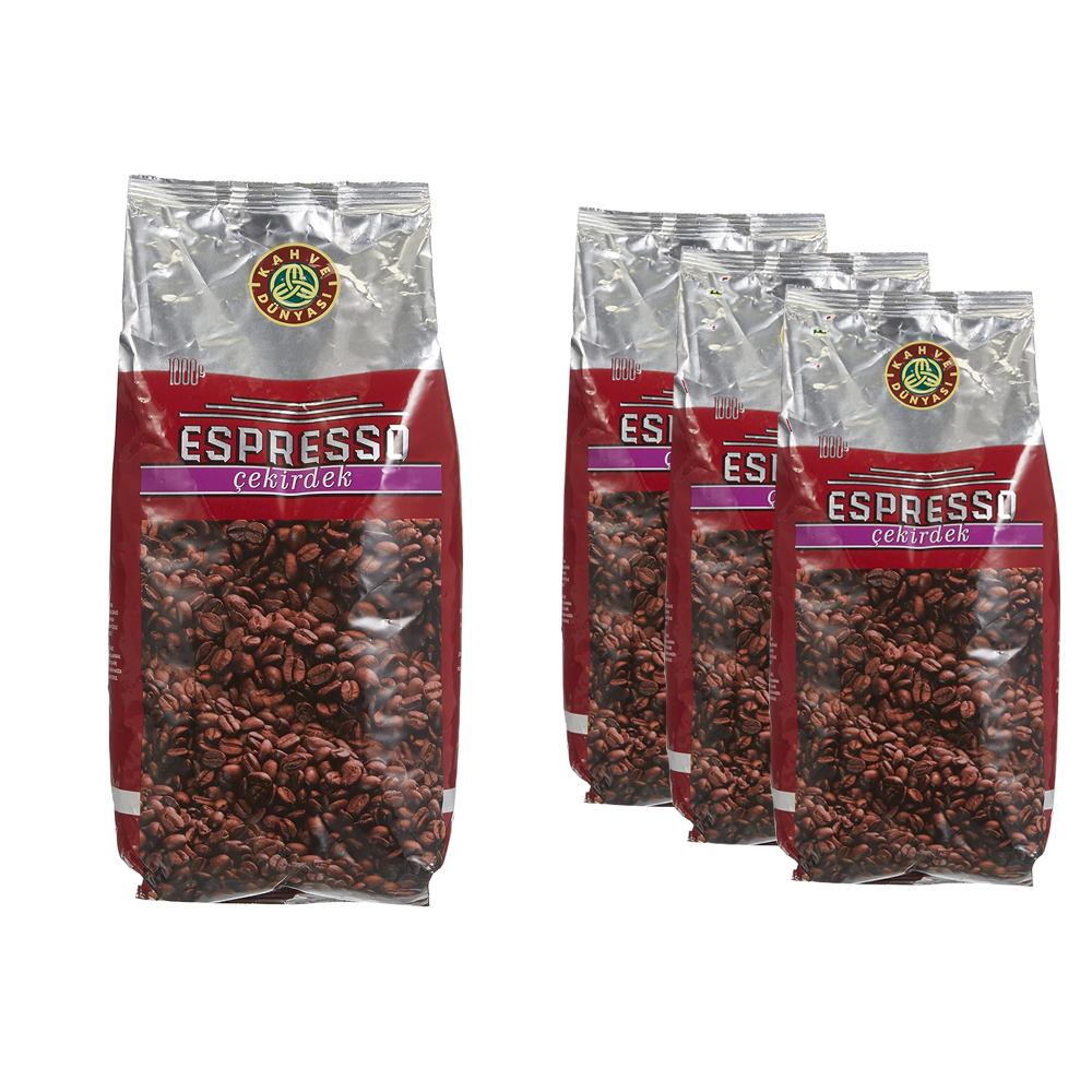 Kahve Dünyası Espresso Kavrulmuş Çekirdek Kahve 1Kg x 3 Adet
