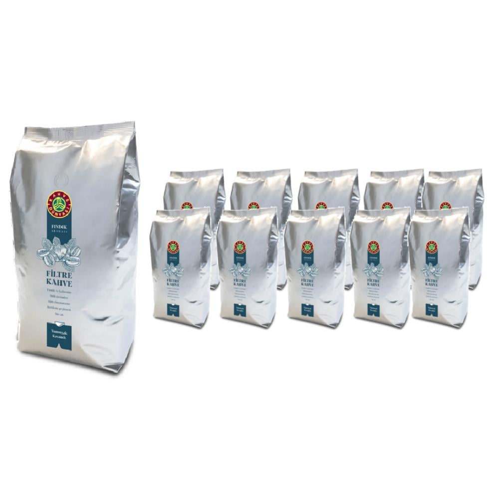 Kahve Dünyası Fındık Aromalı Filtre Kahve Çekirdek 1 Kg x 10 Adet
