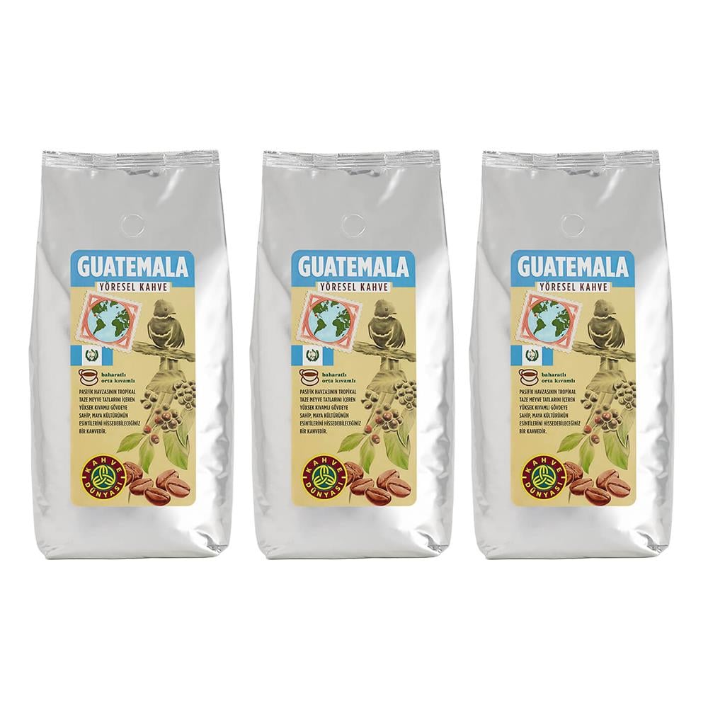 Kahve Dünyası Guatemala Yöresel Filtre Kahve Çekirdek 1kg x 3 Adet