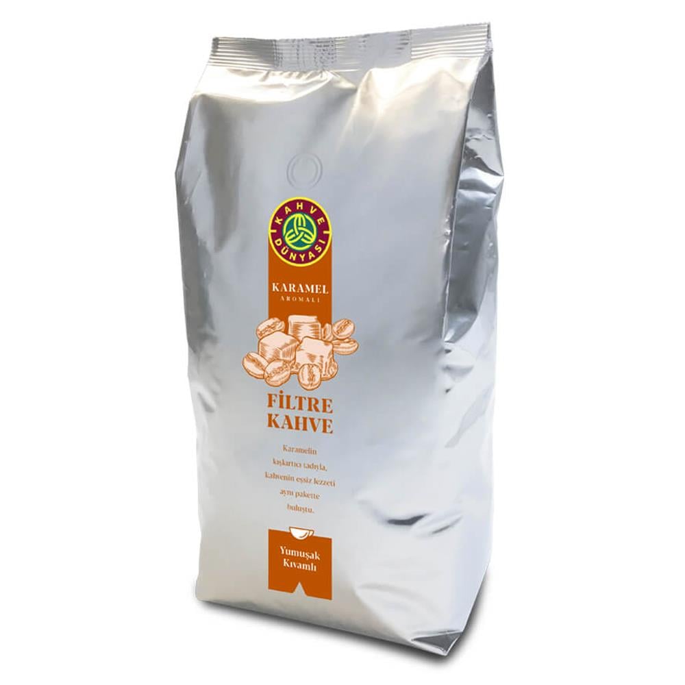 Kahve Dünyası Karamel Aromalı Filtre Kahve Çekirdek 1 Kg.