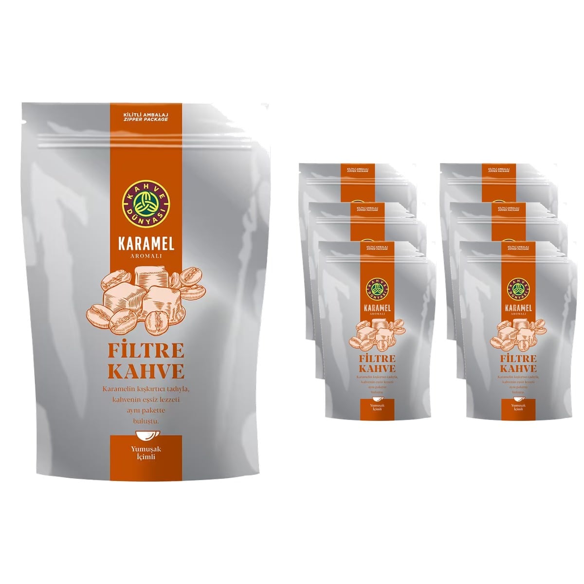 Kahve Dünyası Karamel Aromalı Öğütülmüş Filtre Kahve 1.5 kg (6 x 250 g)