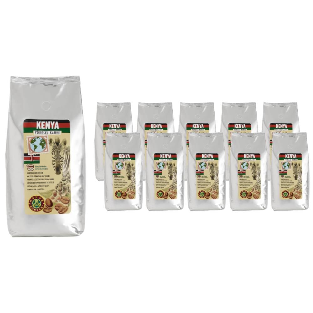 Kahve Dünyası Kenya Yöresel Çekirdek Kahve 1Kg x 10 Adet