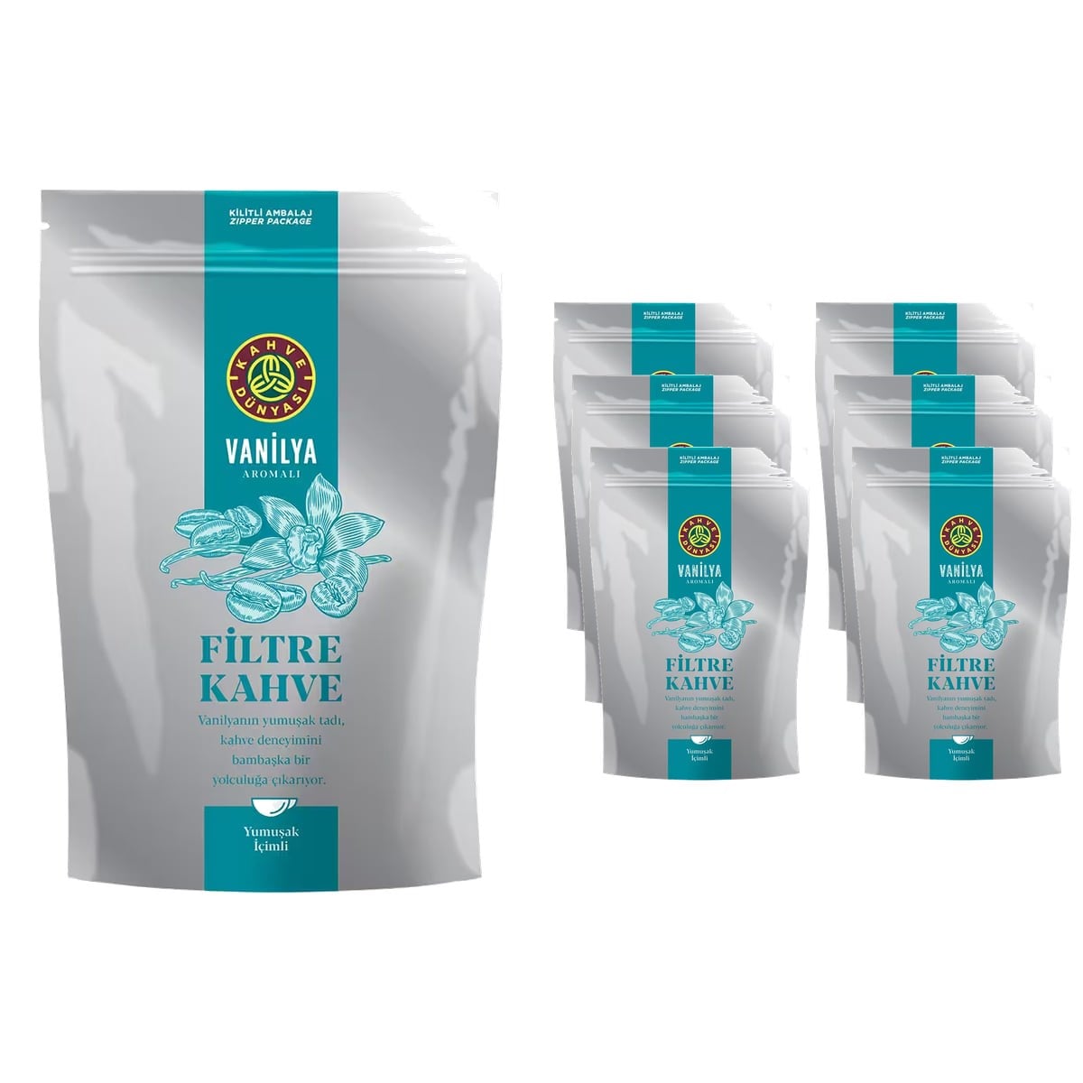 Kahve Dünyası Vanilya Aromalı Filtre Kahve 1.5 kg (250 g x 6 Adet) – Öğütülmüş