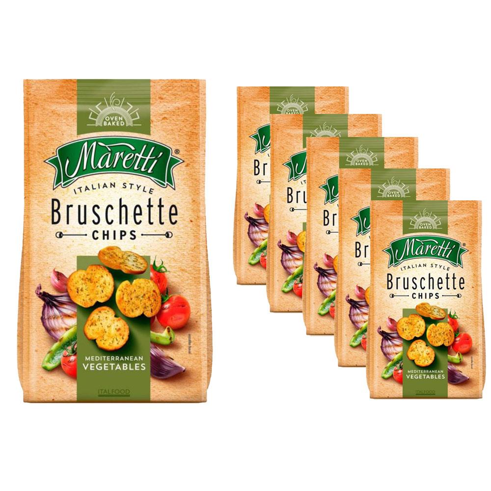 Maretti Bruschette Mediterranean Vegetables Akdeniz Sebzeleri Kızartılmış Ekmek Cips 70g x 5 Adet