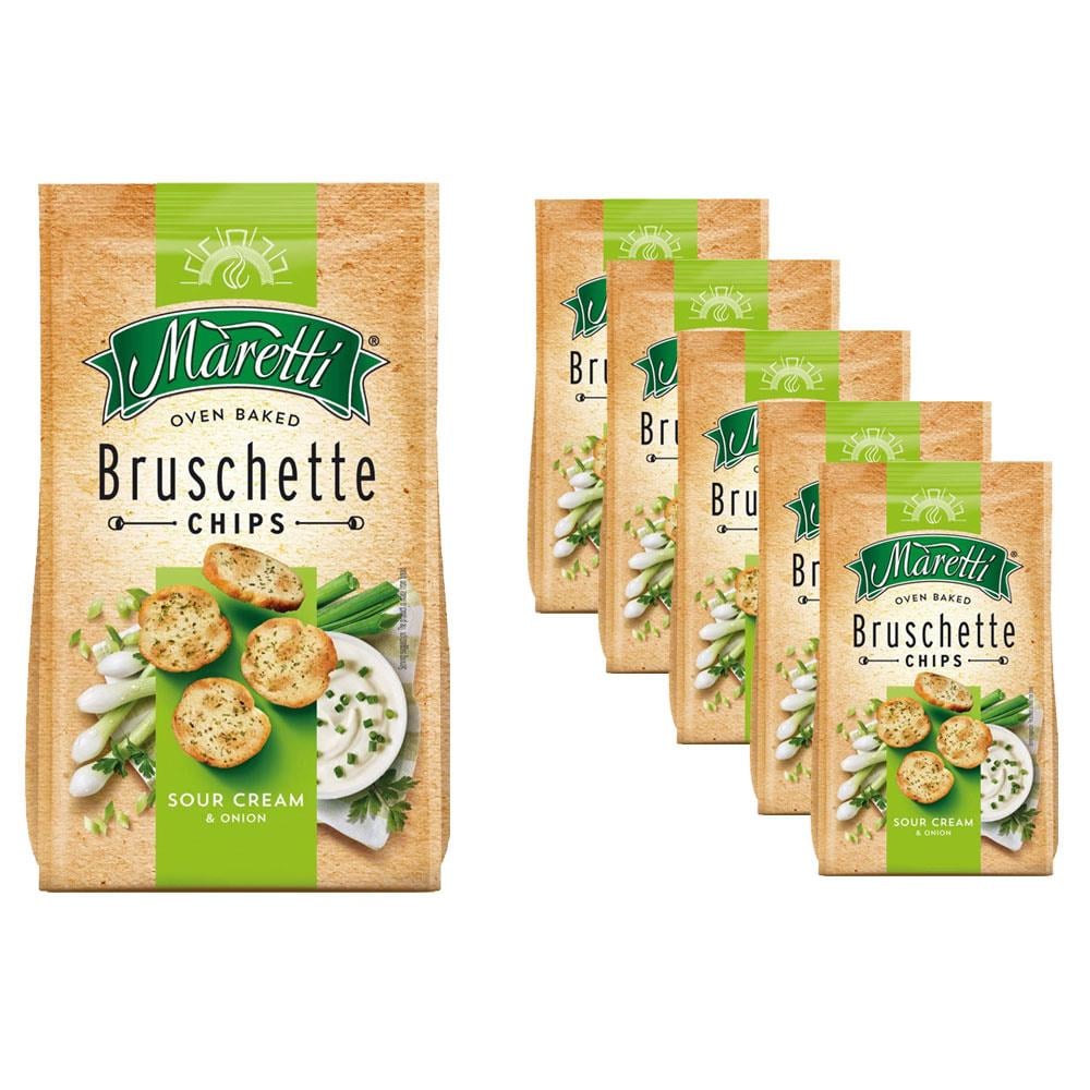 Maretti Bruschette Sour Cream Ekşi Krema ve Soğanlı Kızartılmış Ekmek Cips 70g x 5 Adet