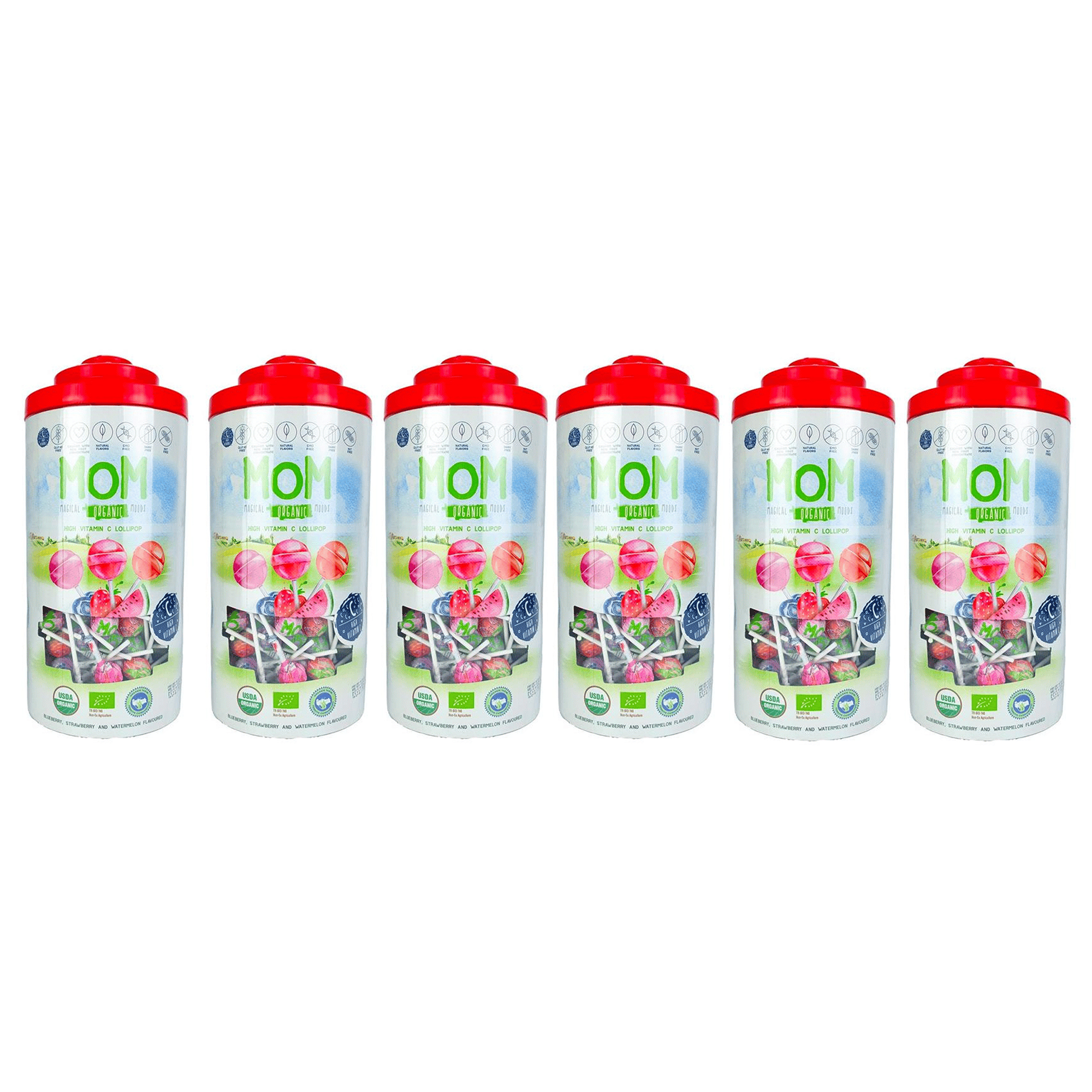 MOM Organik Lolipop 5,8 g Toptan Paket - 1200'lü Koli (6 x 200 Adet)