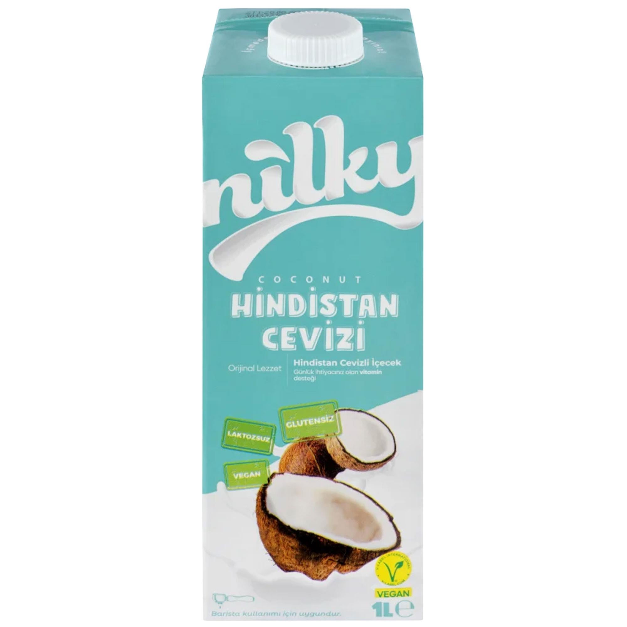 Nilky Hindistan Cevizi Sütü | Bitkisel Bazlı İçecek | Laktozsuz | Vegan | Glutensiz | Koruyucu Yok | Süt Ürünleri İçermez | 1L