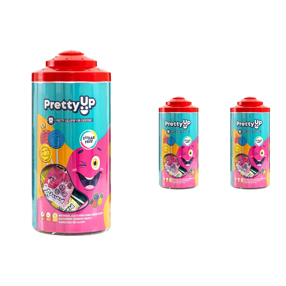 Pretty Up Şekersiz Flat Yassı Lolipop İkili Avantaj Paketi (2 x 150 Adet - 1650 g)