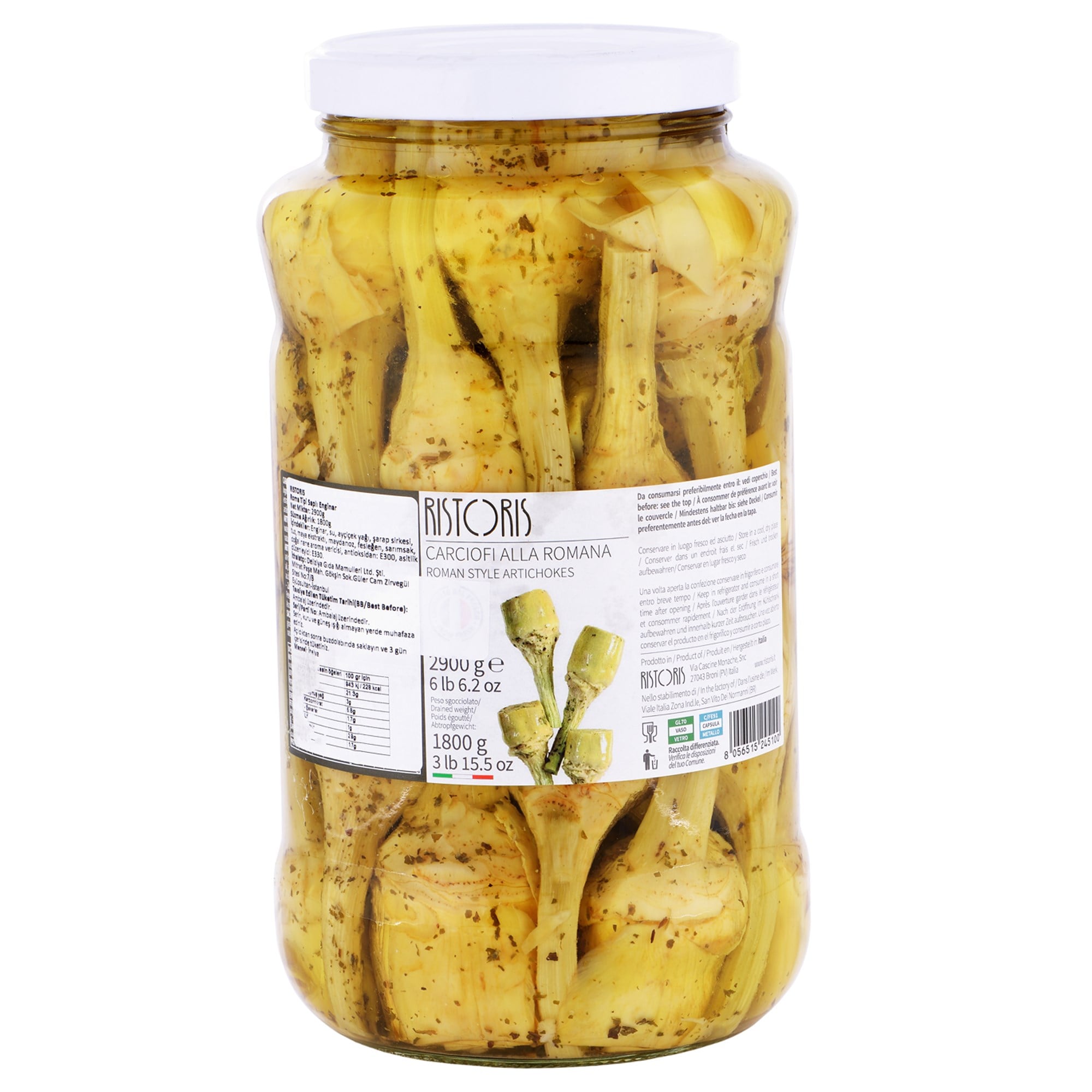 Ristoris Roma Tipi Saplı Enginar Kalbi (Izgaralık) 2900 g