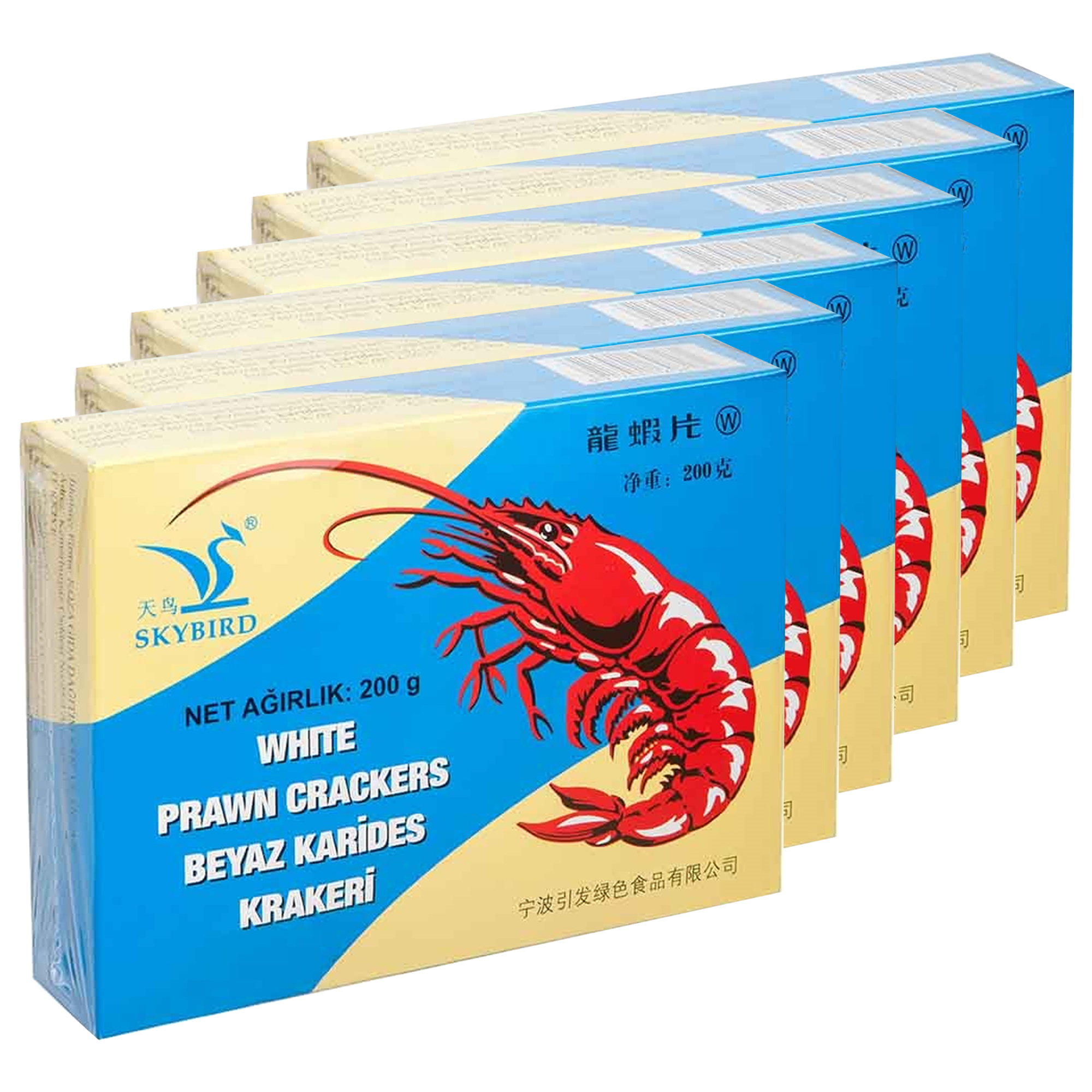 SKYBIRD Kızartmalık Beyaz Karides Krakeri 200 g x 6 Adet