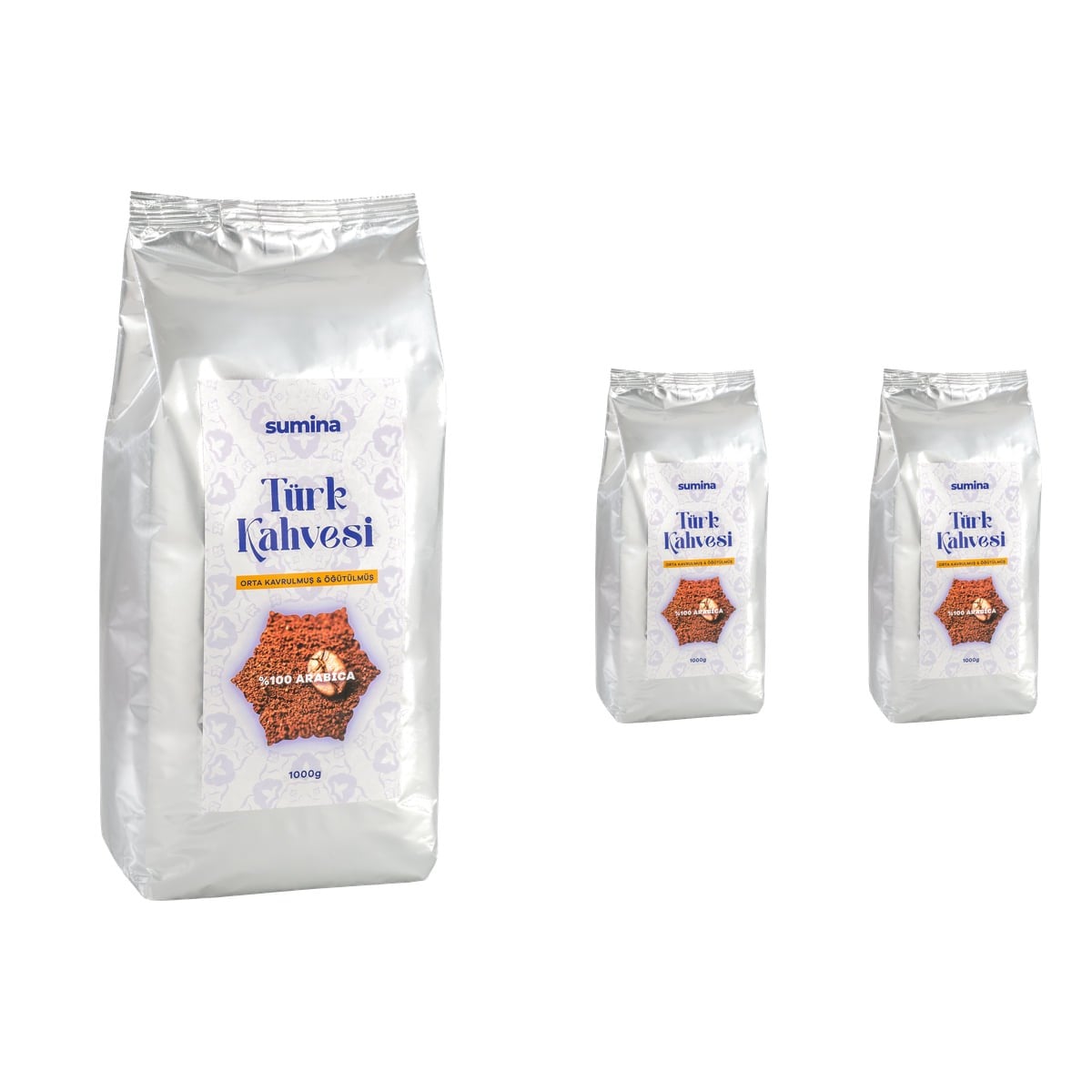 Sumina Orta Kavrulmuş Öğütülmüş Türk Kahvesi İkili Avantaj Paketi (2 x 1000 g)