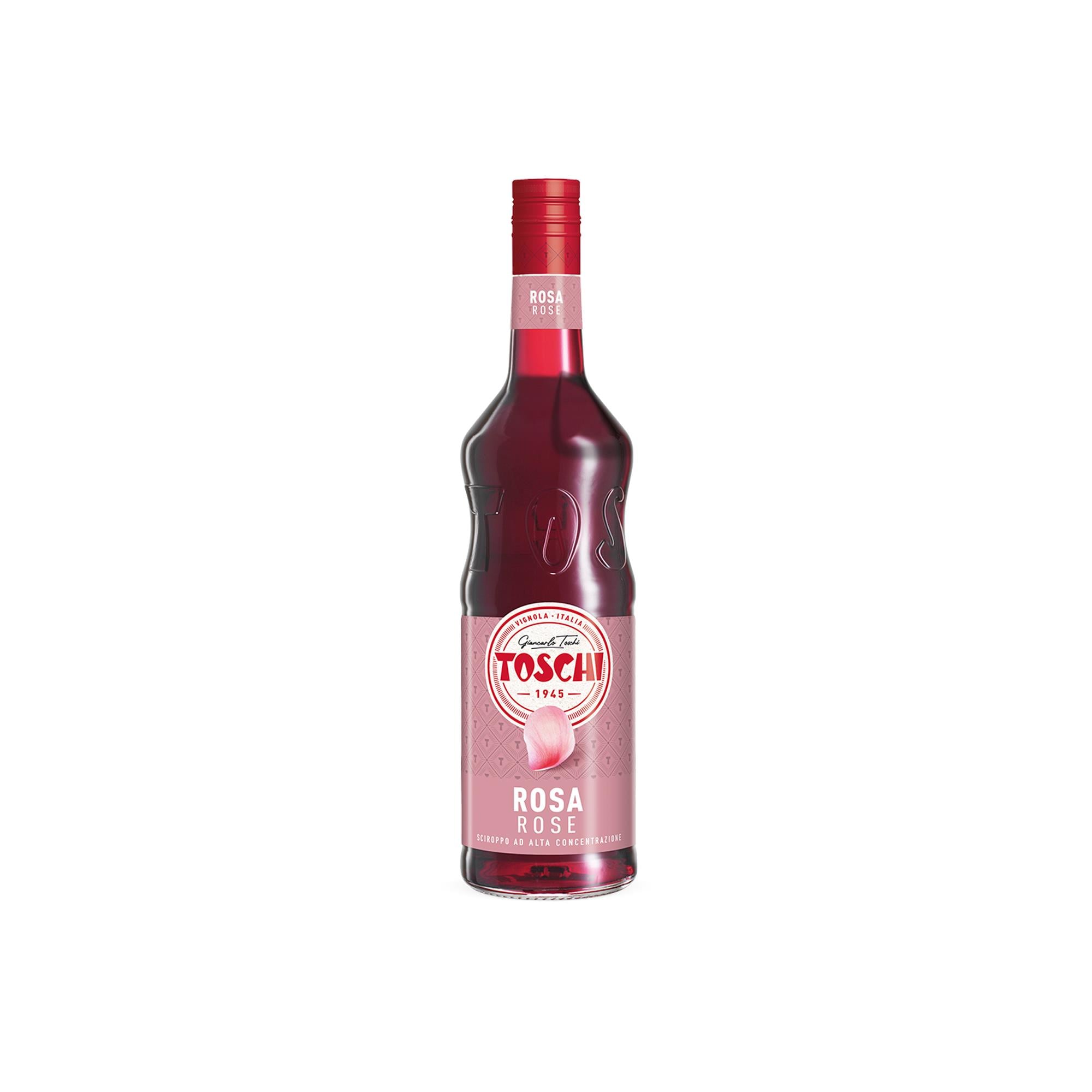 TOSCHI Gül Şurubu | Yüksek Konsantre | Katkısız ve Glutensiz | İtalya Ürünü | 1000 ml