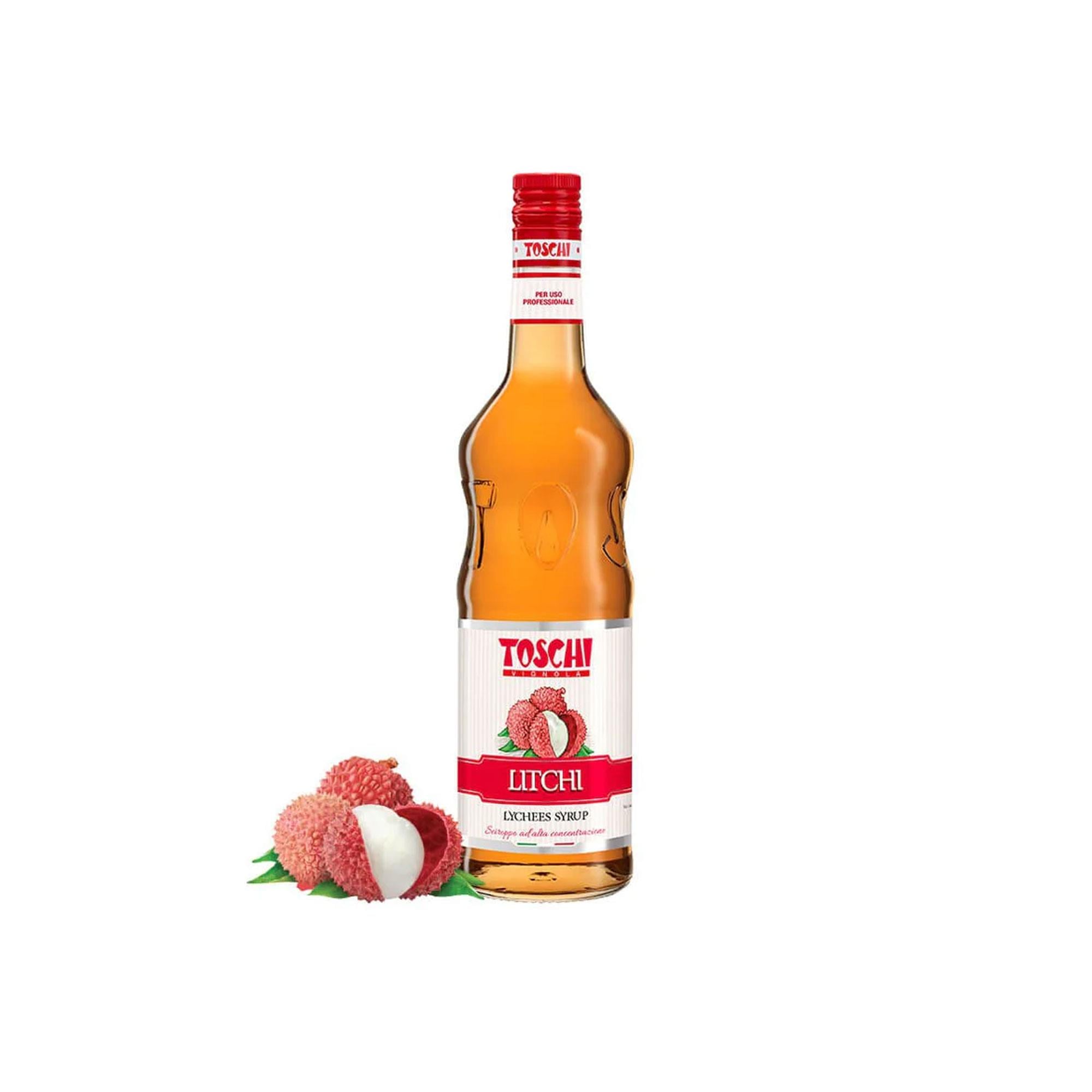 TOSCHI Liçi Şurubu | Yüksek Konsantre | Glutensiz ve Vegan | Yüksek Meyve İçeriği | İtalya Ürünü | 1000 ml