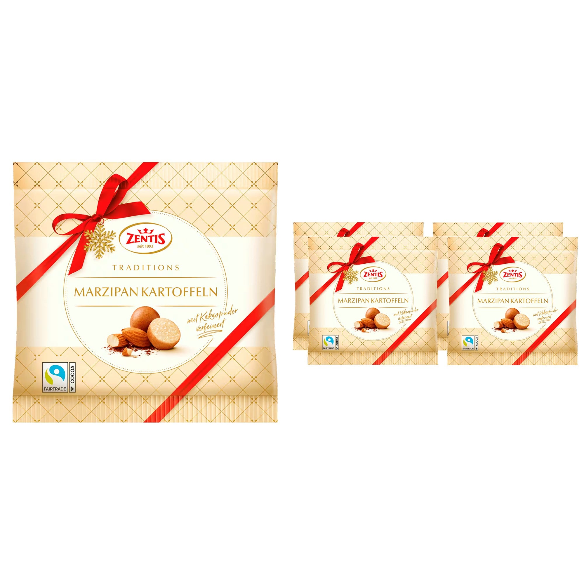 Zentis Marzipan Kartoffeln Kakaolu Badem Ezmesi Topları 100 g x 4 Adet